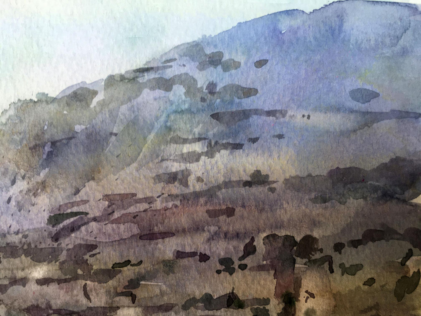 Watercolor painting Autumn mountains Viktor Mikhailichenko