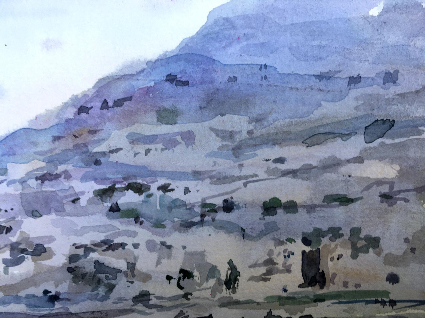 Watercolor painting Mountain View Viktor Mikhailichenko