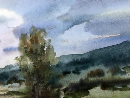 Watercolor painting Before the rain Viktor Mikhailichenko