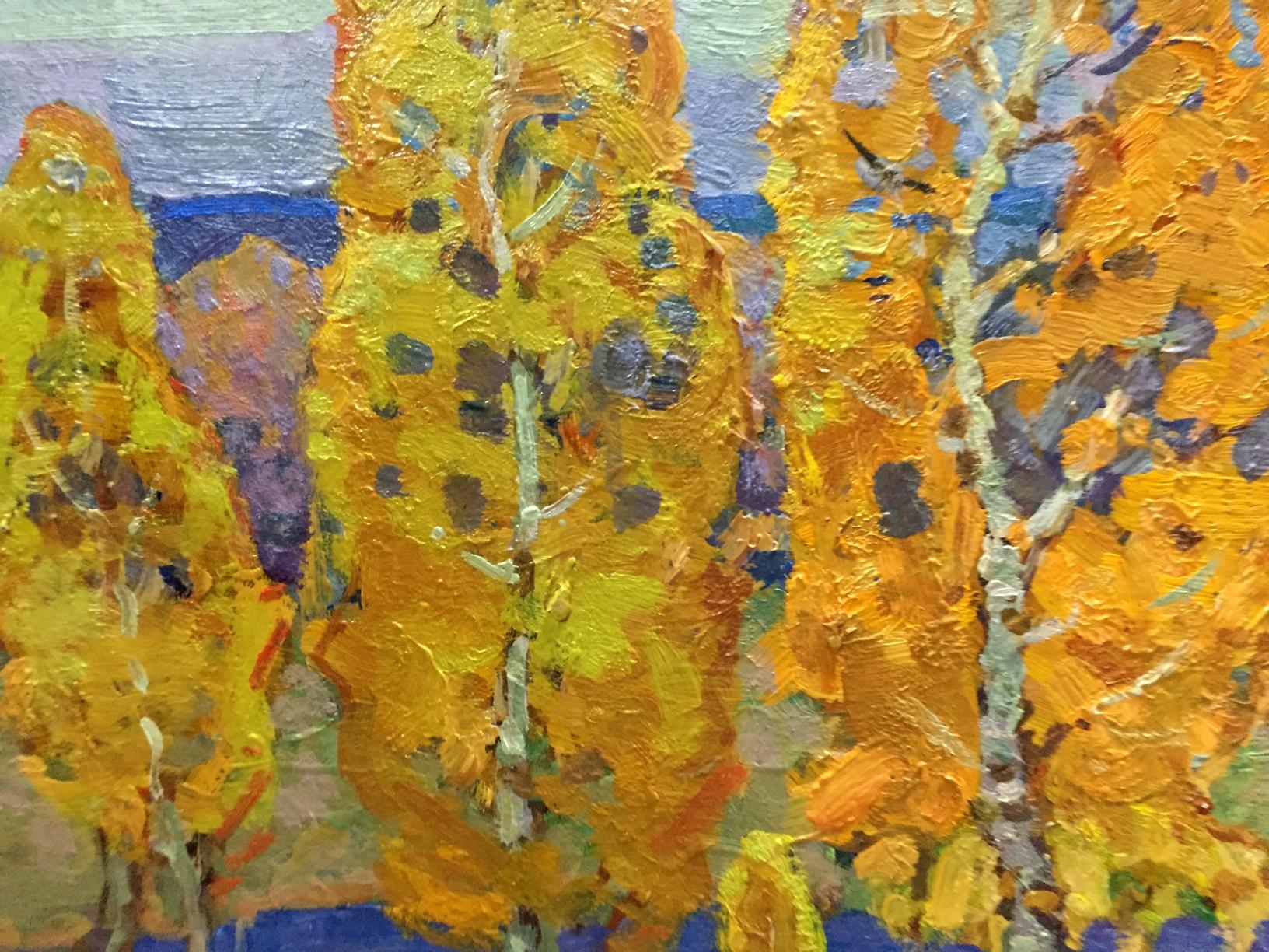 Autumn's Golden Glow: Grigory Ruban's Oil Canvas