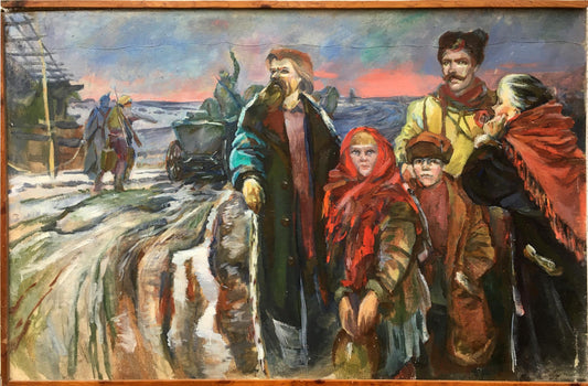 Oil painting Everyday life of people Andrey Ivanovich Serkov