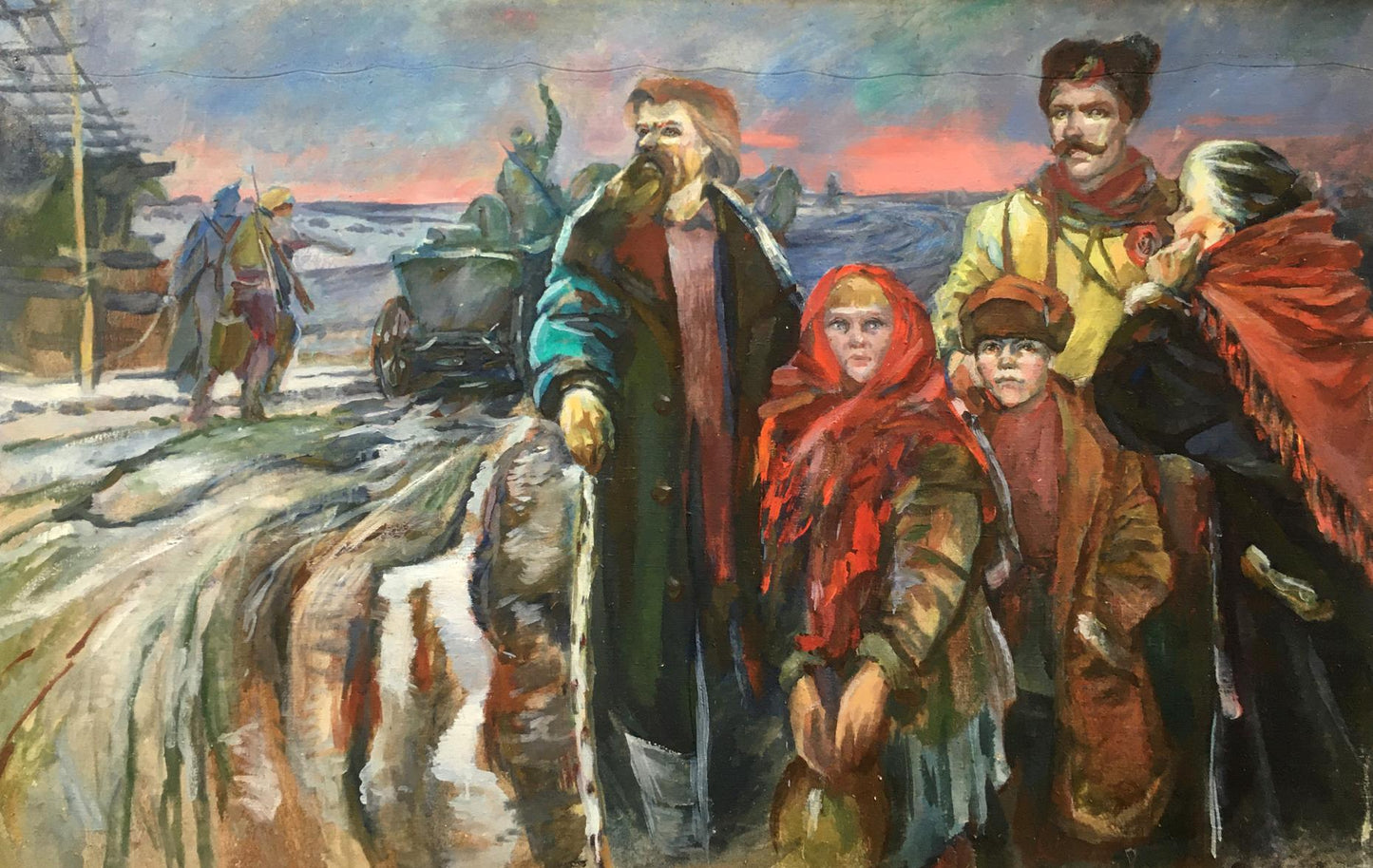 Oil painting Everyday life of people Andrey Ivanovich Serkov