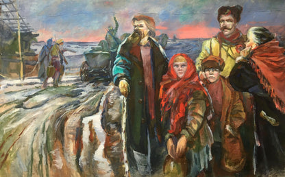 Oil painting Everyday life of people Andrey Ivanovich Serkov