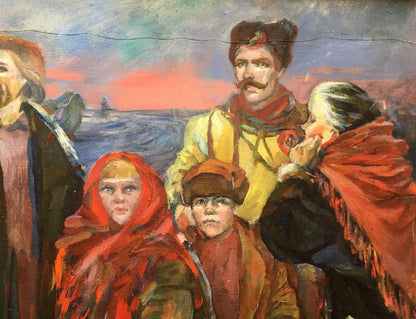 Oil painting Everyday life of people Andrey Ivanovich Serkov