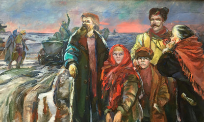 Oil painting Everyday life of people Andrey Ivanovich Serkov