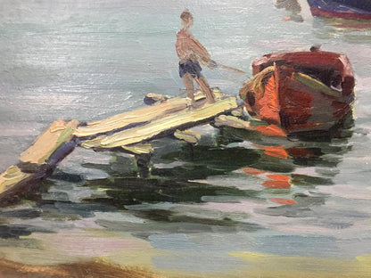 Oil painting In the Sevastopol Bay Kolomoitsev Petr Mikhailovich