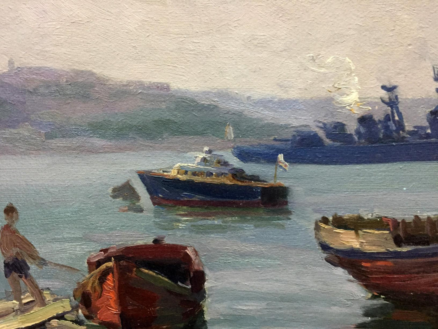 Oil painting In the Sevastopol Bay Kolomoitsev Petr Mikhailovich