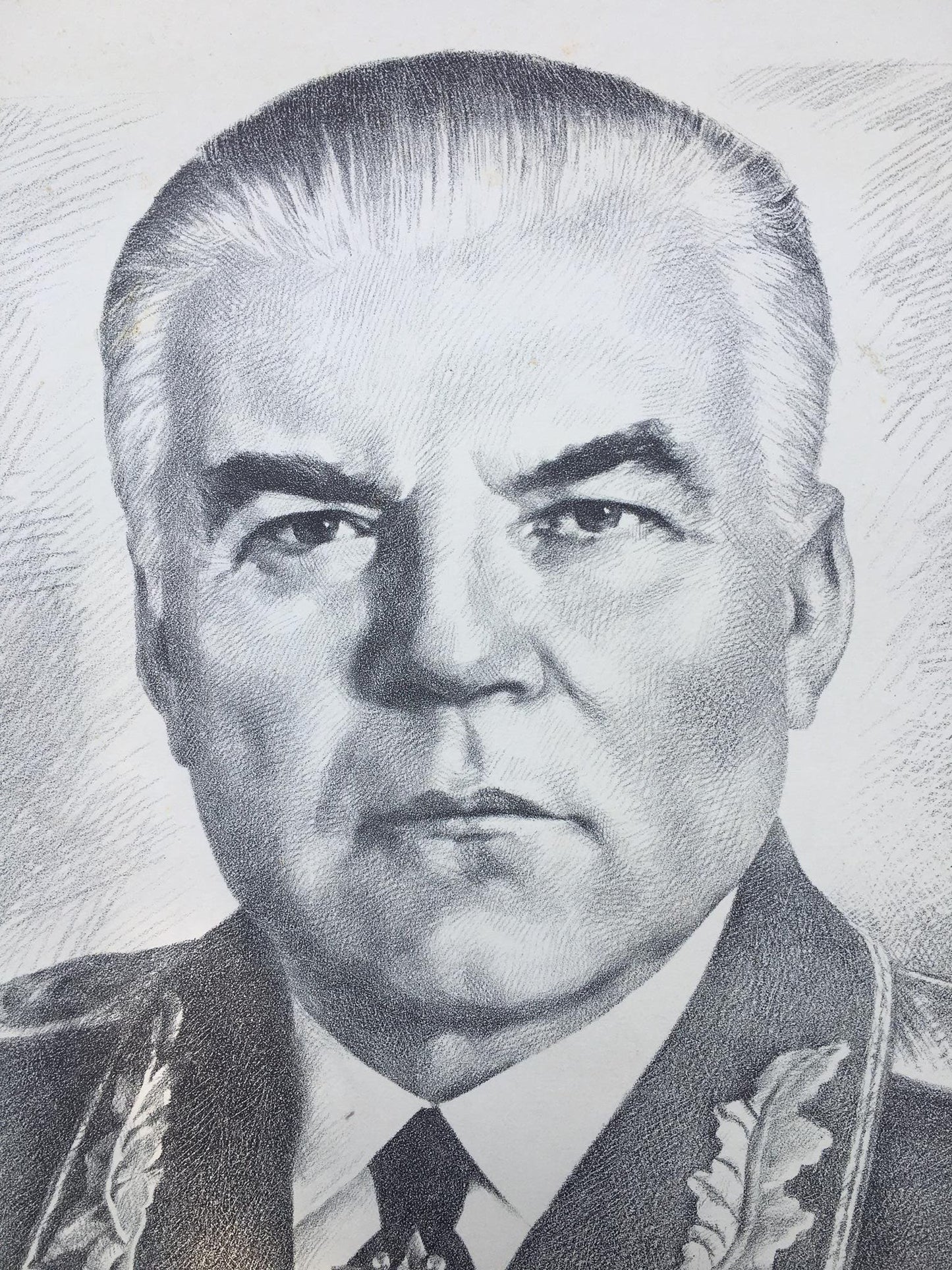 Pencil painting Malinovsky Rodion Yakovlevich Litvinov Alexandr Arkad'yevich