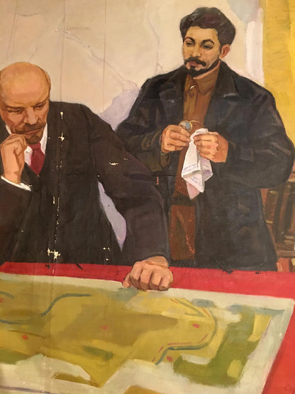 OIl painting Party of Lenin Valentin Aleksandrovich Serov