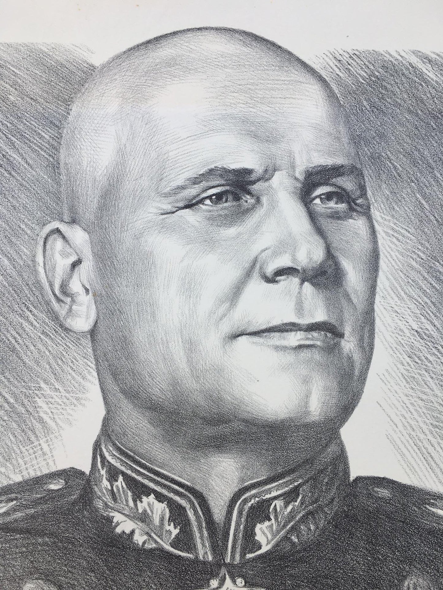 Pencil painting Konev Stepan Ivanovich Litvinov Alexandr Arkad'yevich