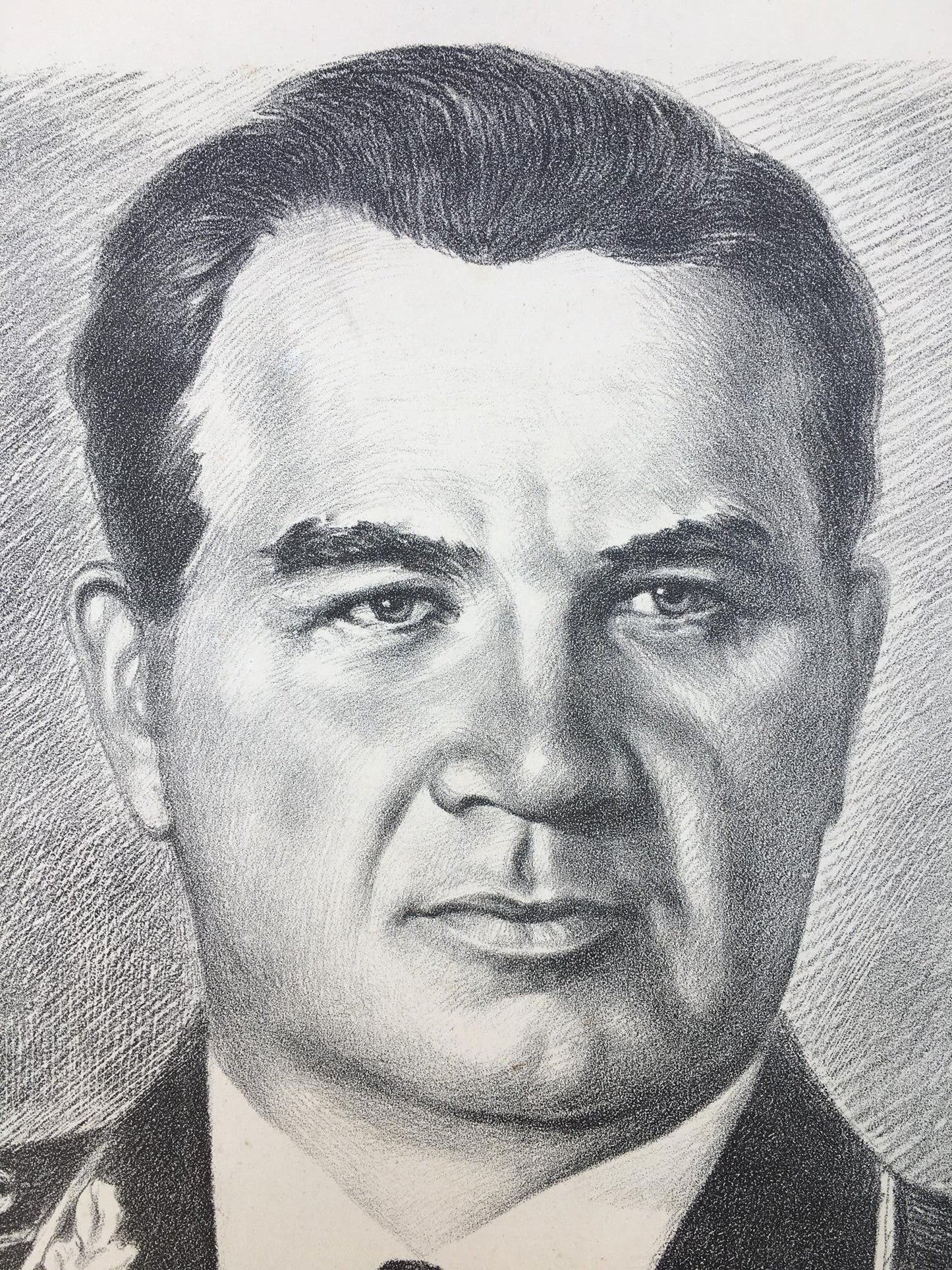 Pencil painting Chuikov Vasily Ivanovich Litvinov Alexandr Arkad'yevich