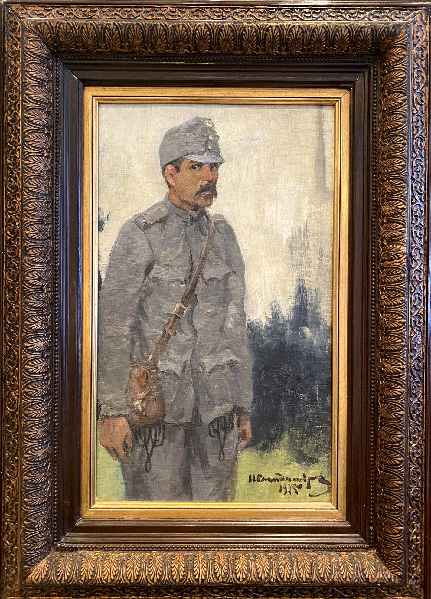 Oil painting Hungarian soldier Ivan Alekseevich Vladimirov