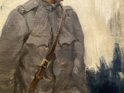 Oil painting Hungarian soldier Ivan Alekseevich Vladimirov