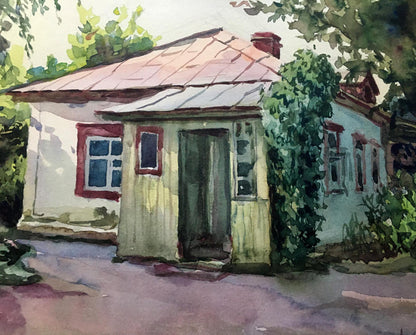Watercolor painting Summer morning Dmitry Lednev