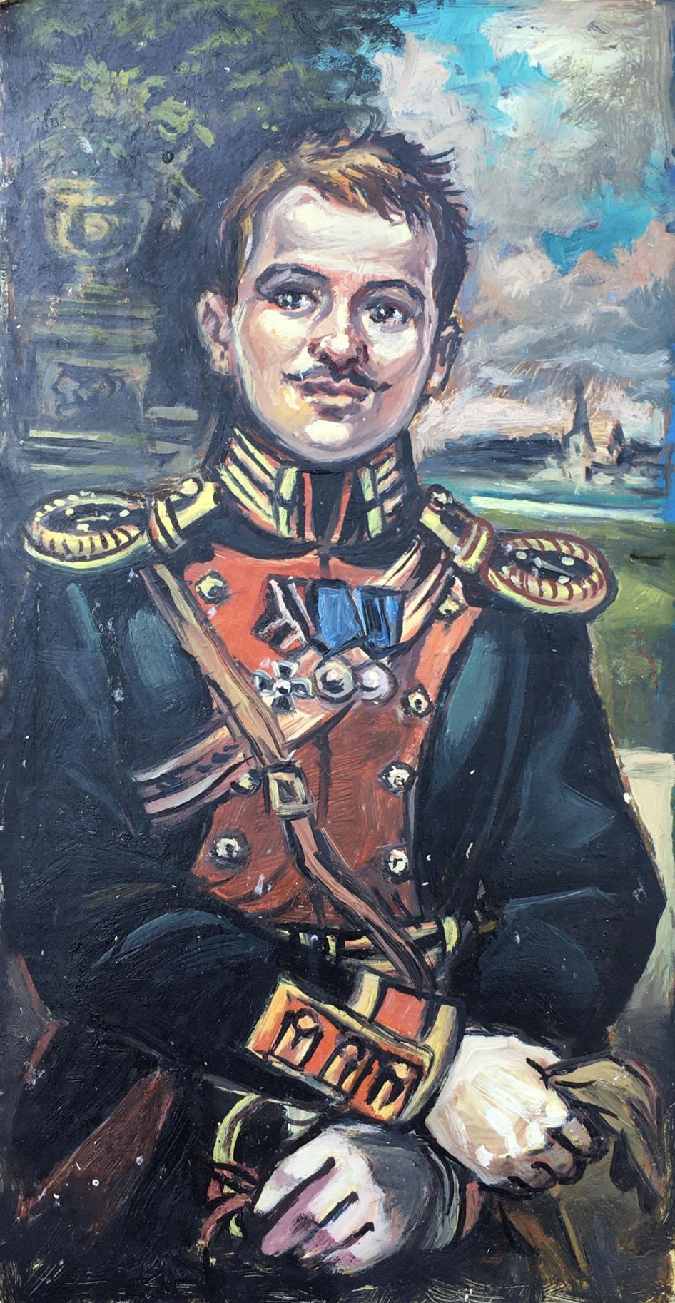 Oil painting Young veteran Alexander Arkadievich Litvinov
