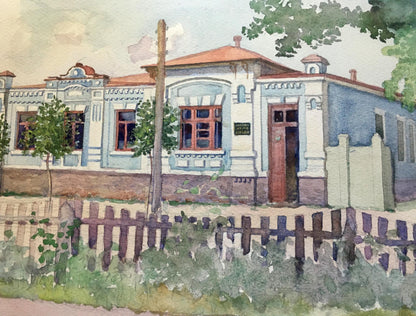 Watercolor painting Museum Dmitry Lednev