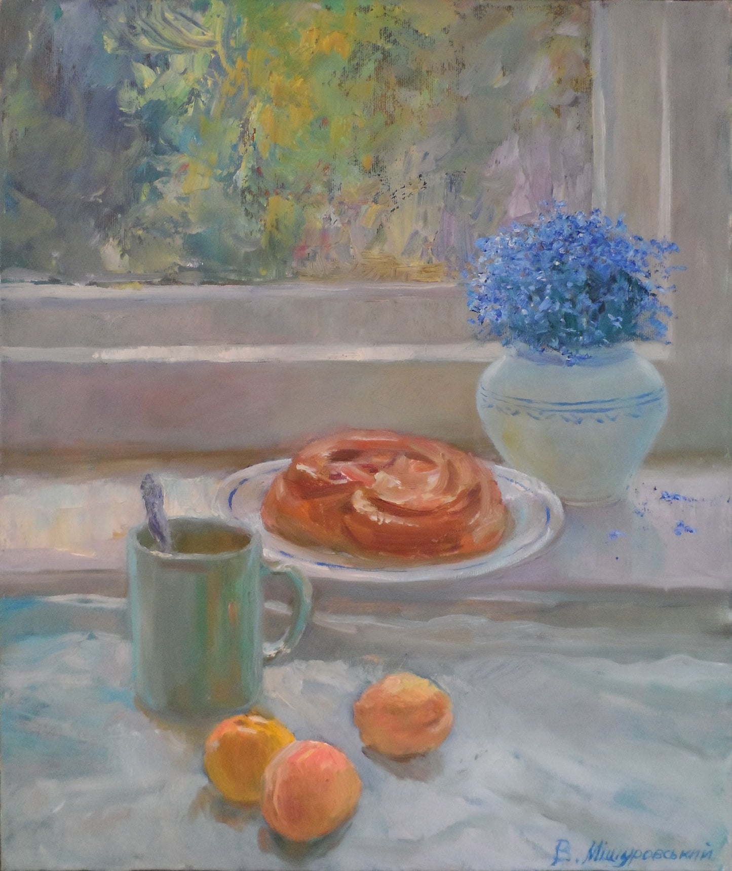 Oil painting Morning still life Mishurovsky V. V.