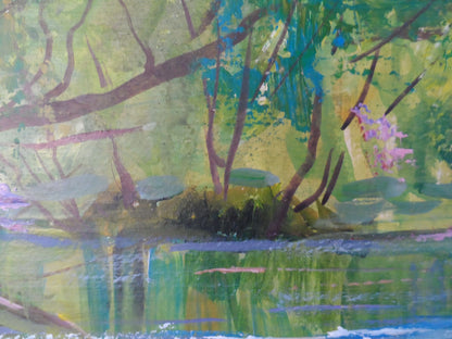 Acrylic painting River Nature Landscape