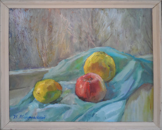 Oil painting Apples on the window Mishurovsky V. V.