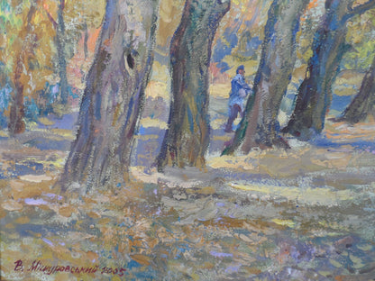 Oil painting Autumn poplars Mishurovsky V. V.