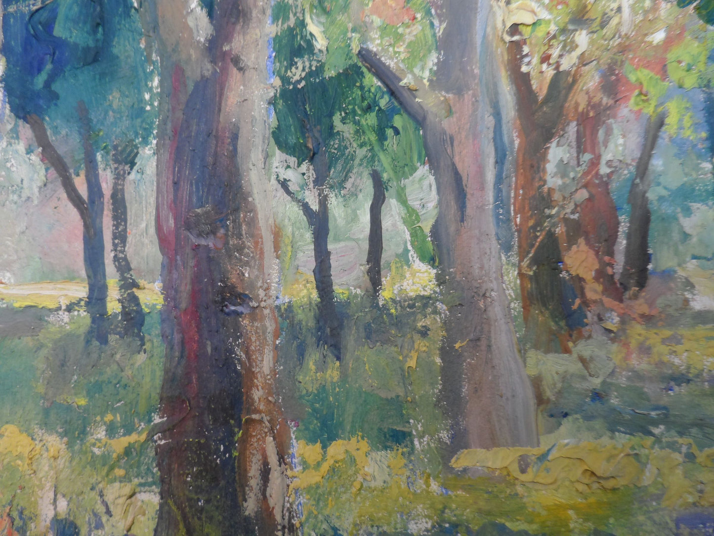 Oil painting In the summer park Mishurovsky V. V.