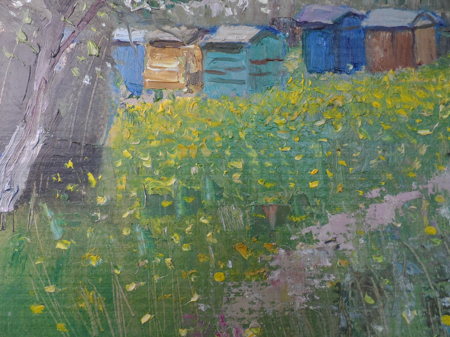 V. V. Mishurovsky's oil painting capturing "Spring Beehives"