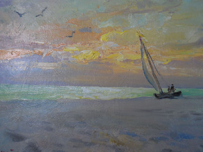 Oil painting Evening by the sea Mishurovsky V. V.