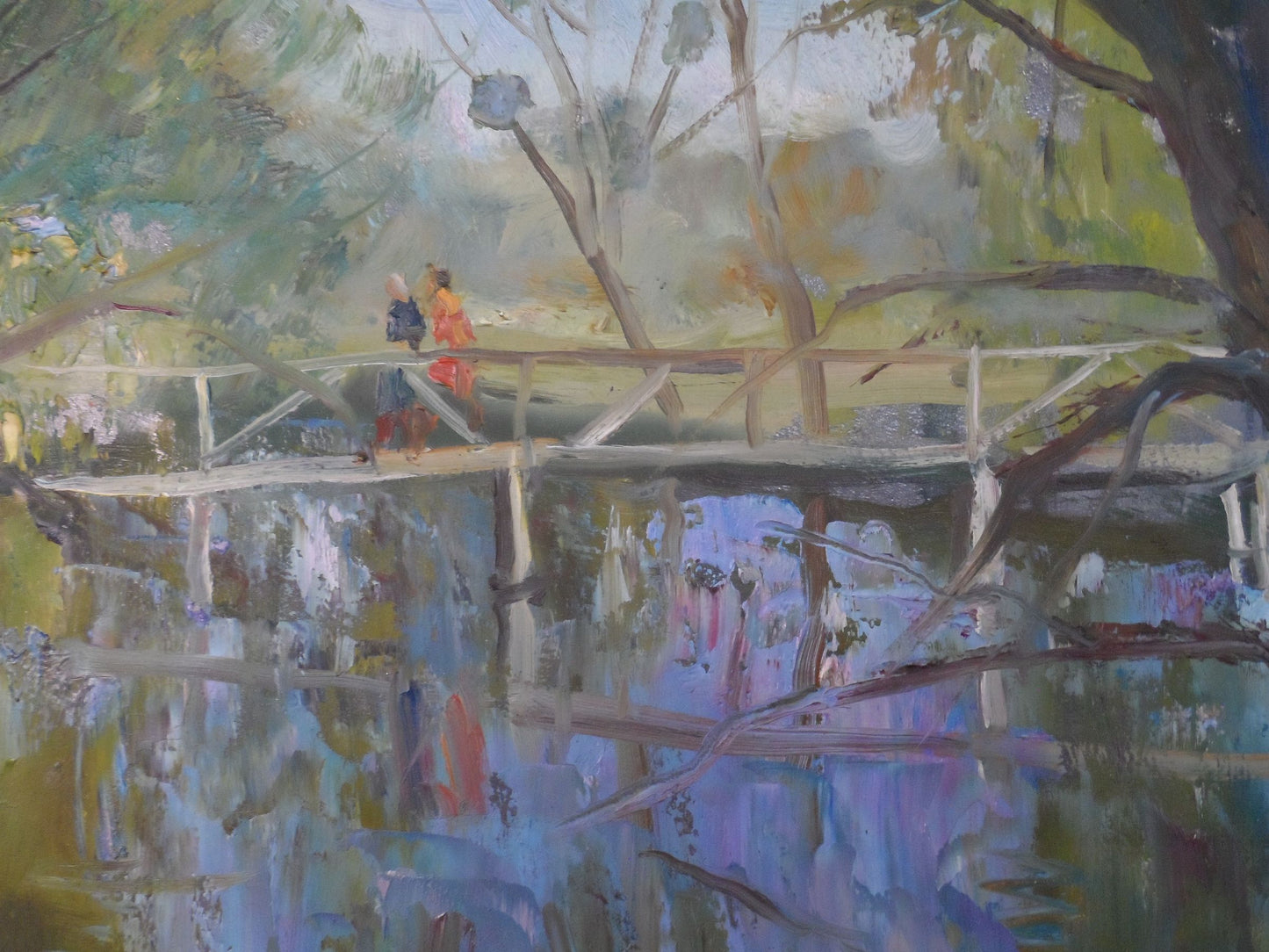 Oil painting Spring river