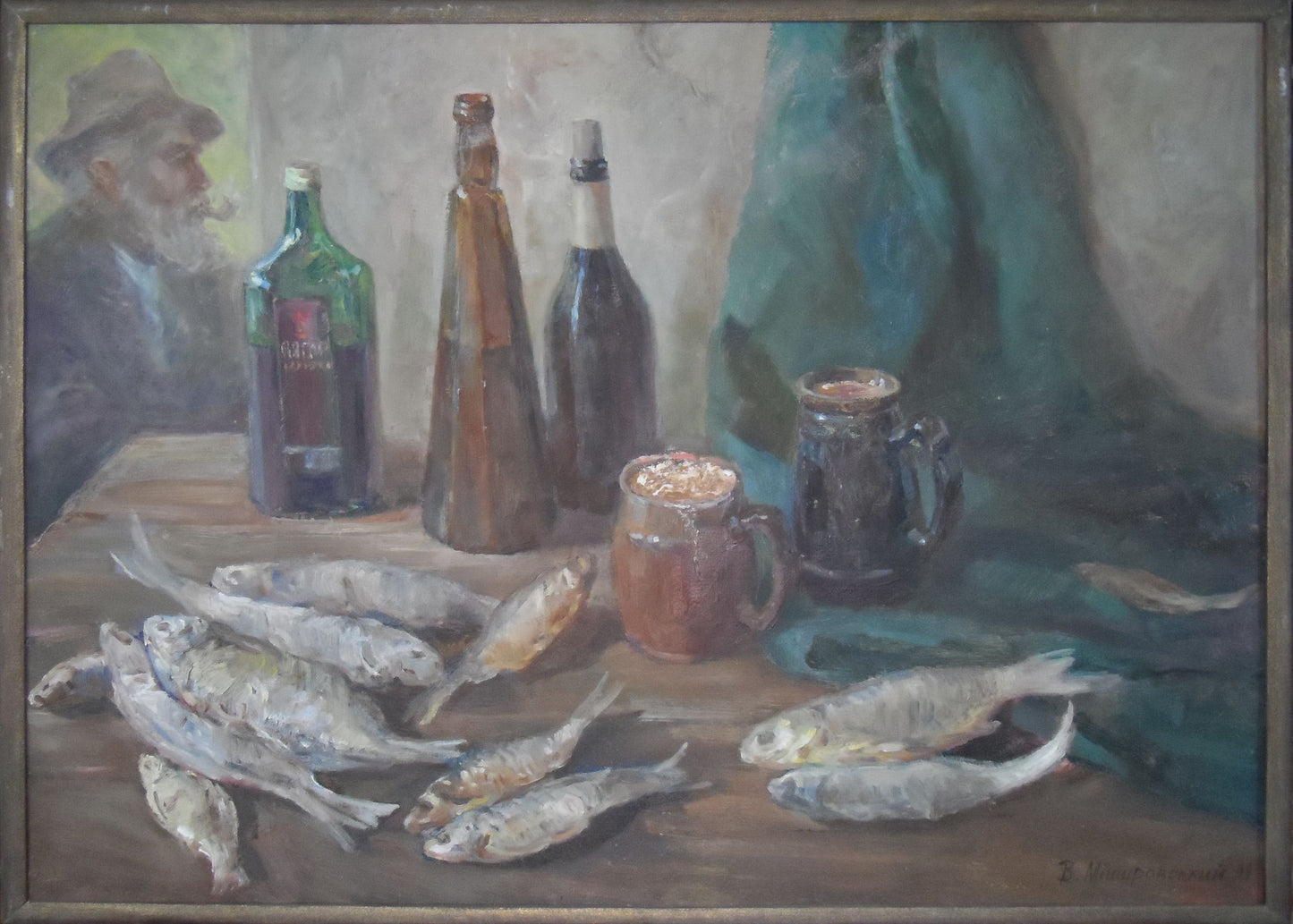 Oil painting Old fishing treats Mishurovsky V. V.