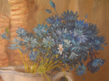 Oil painting Still life with cornflowers Mishurovsky V. V.