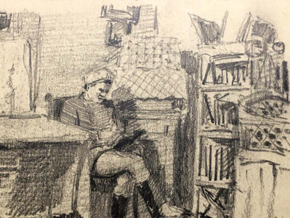 Pencil painting Portrait of man Dmitry Lednev