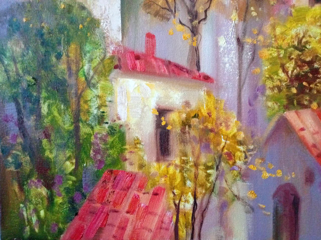 Abstract oil painting Autumn Skyline Muse Anatoly Tarabanov