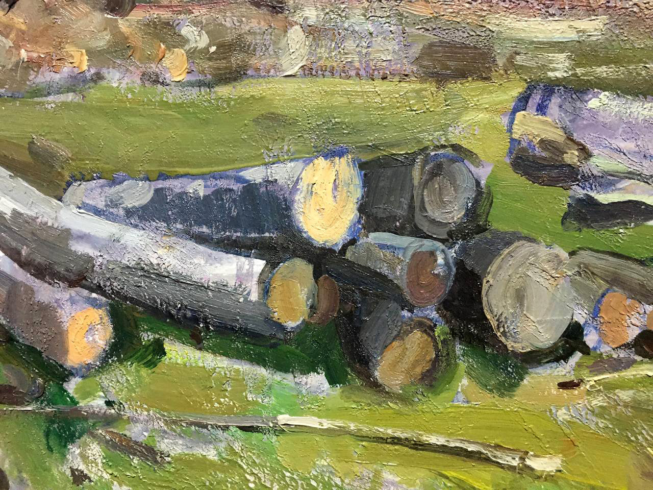 Oil painting Logs Bloshenko Anatoly Mikhailovich