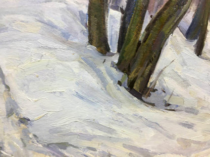 Oil painting Winter forest Bloshenko Anatoly Mikhailovich
