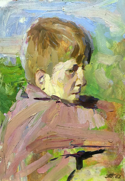 Oil painting Boy portrait Bloshenko Anatoly Mikhailovich