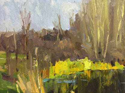 Oil painting Forest Lake Bloshenko Anatoly Mikhailovich