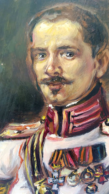Oil painting Portrait of an officer Alexander Arkadievich Litvinov