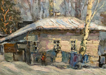 Oil painting Winter evening Shapoval Ivan Leontievich