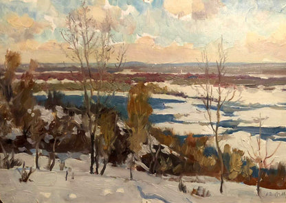 Oil painting Winter is quickly leaving Unknown artist