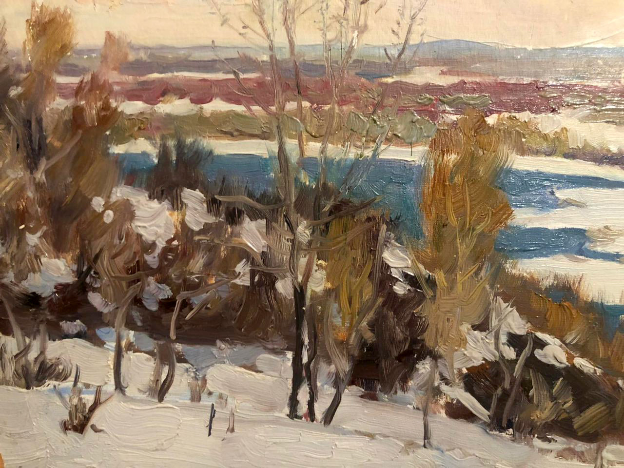 Oil painting Winter is quickly leaving Unknown artist