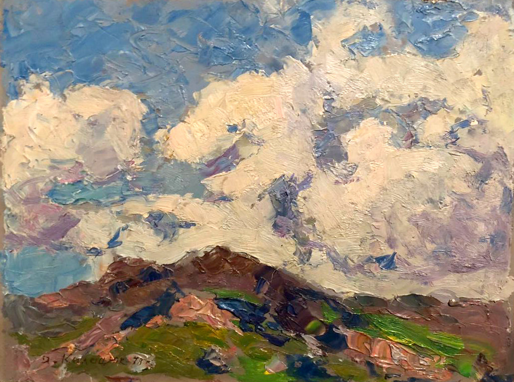 Oil painting Clouds over the mountains of Baikal Kalatsyuk Yakov Alekseevich