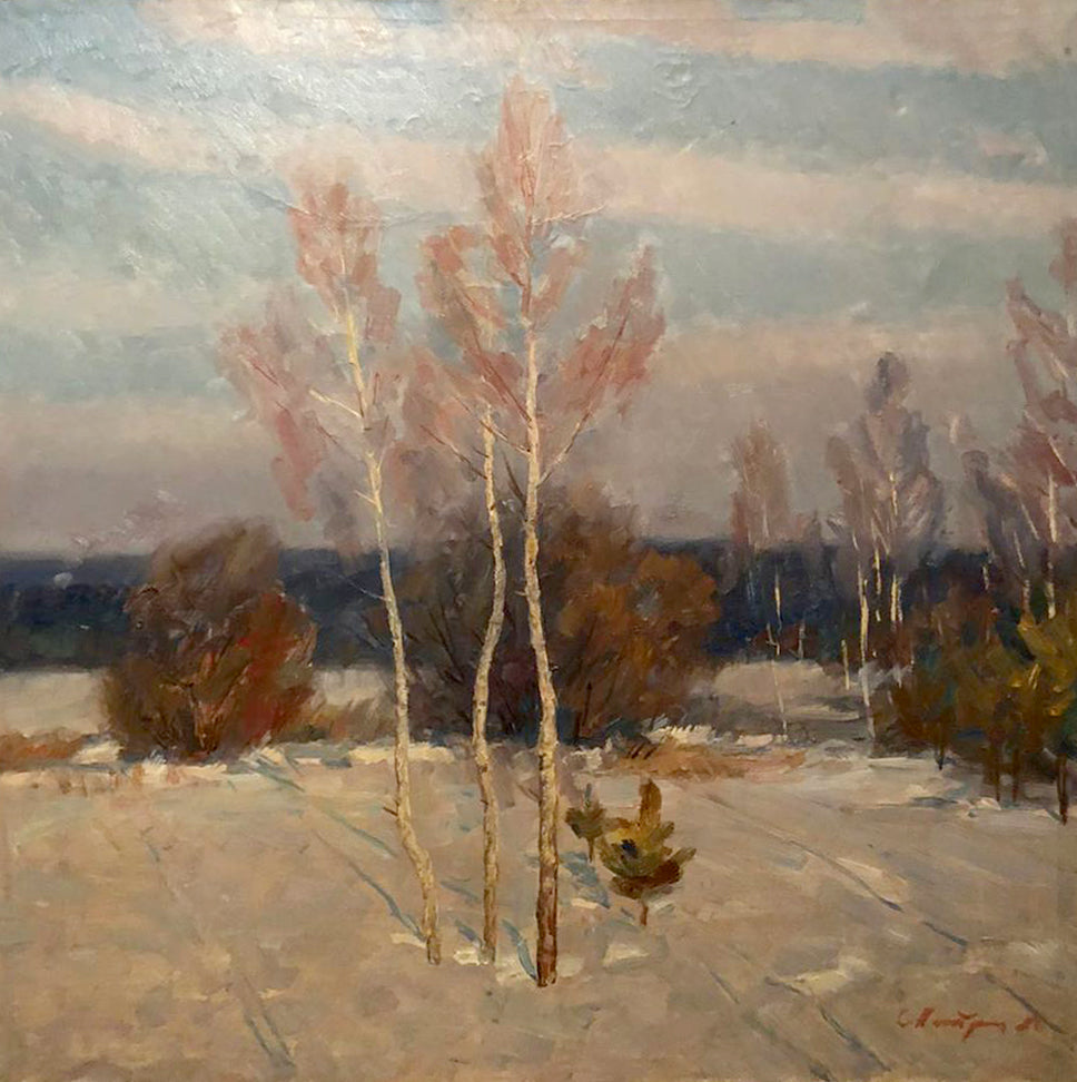 Oil painting Winter landscape Petrashevsky Stanislav Vasilievich