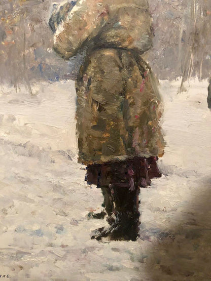 Oil painting Portrait of grandmother Stil Leonid Mikhailovich