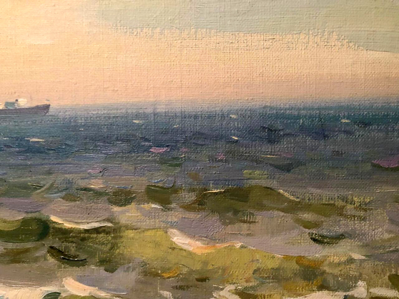 Oil painting Spring sea Strelov Arkady Efimovich