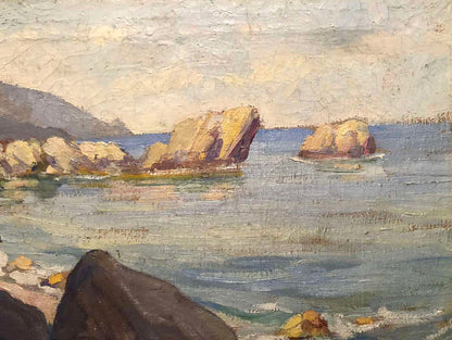 Oil painting Rocky coast