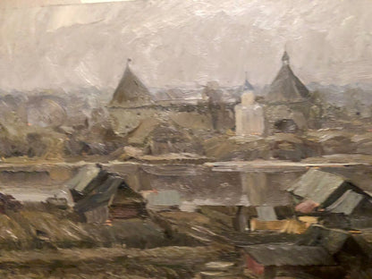 Oil painting Volkhov village Zhezher Anatoly Mikhailovich