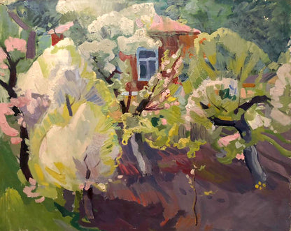 Oil painting House in the garden Matyushenko Viktor Ivanovich