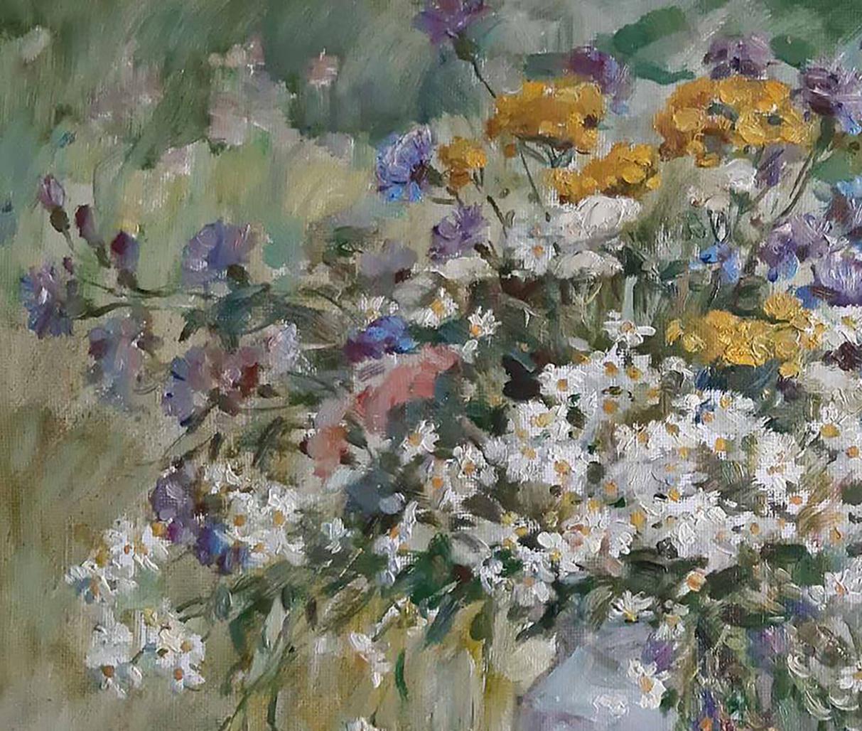 Oil painting Wildflowers Flowers still life  
