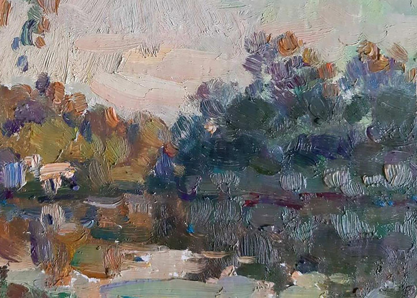 Oil painting Morning river landscape Ivan Kovalenko
