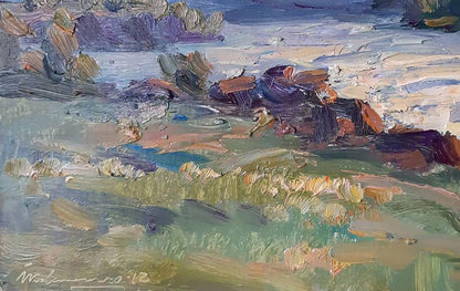 Oil painting Enjoying a walk near the river Ivan Kovalenko